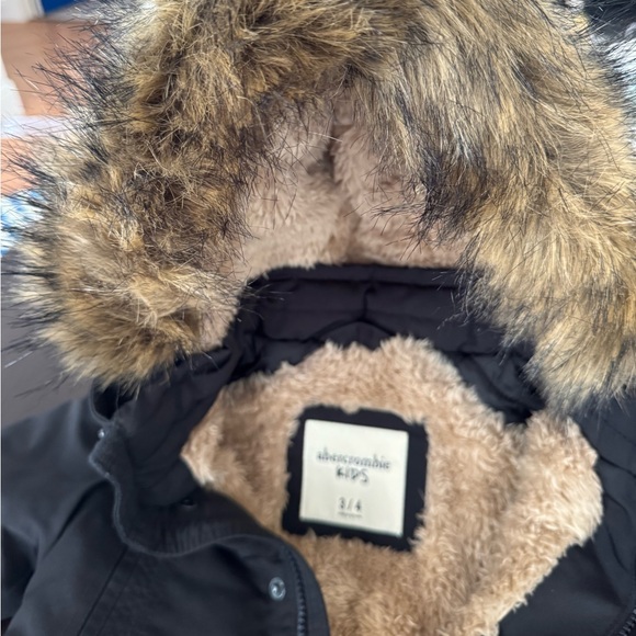 Abercrombie Black Parka with Faux Fur Hood - Picture 7 of 11